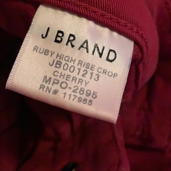 J Brand High Rise Crop Straight Leg Rusty Red Jeans - Picture 4 of 5